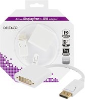 DELTACO DP-DVI17-K - Adaptateur DisplayPort vers DVI-I Single Link, 10,8 Gb / s - Blanc