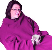 Fleece deken met mouwen - roze