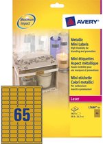 Huismerk Avery L7680-25 Gekleurde Etiket 38.1x21.2mm Goud