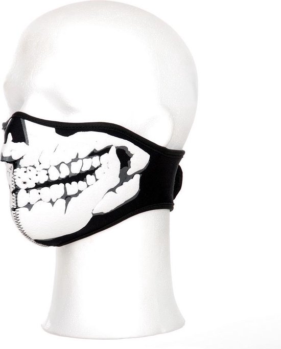 halfgeleider hoofd Druppelen Biker Mask Neoprene Skull 3D zwart | bol.com