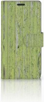 Sony Xperia Z3 Bookcase Hoesje Design Green Wood