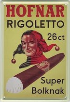 Hofnar Rigoletto reclame Super Bolknak sigaren reclamebord 10x15 cm