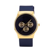 Quartz Horloge (35mm) - Blauw & Goud - voor Heren & Dames