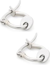 oorringen met Muntje - RVS Oorringen - Ø Ring 10 mm - Zilverkleurig - Musthaves