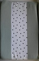 Aankleedkussenhoes (oud groen/wit/zwarte dots)