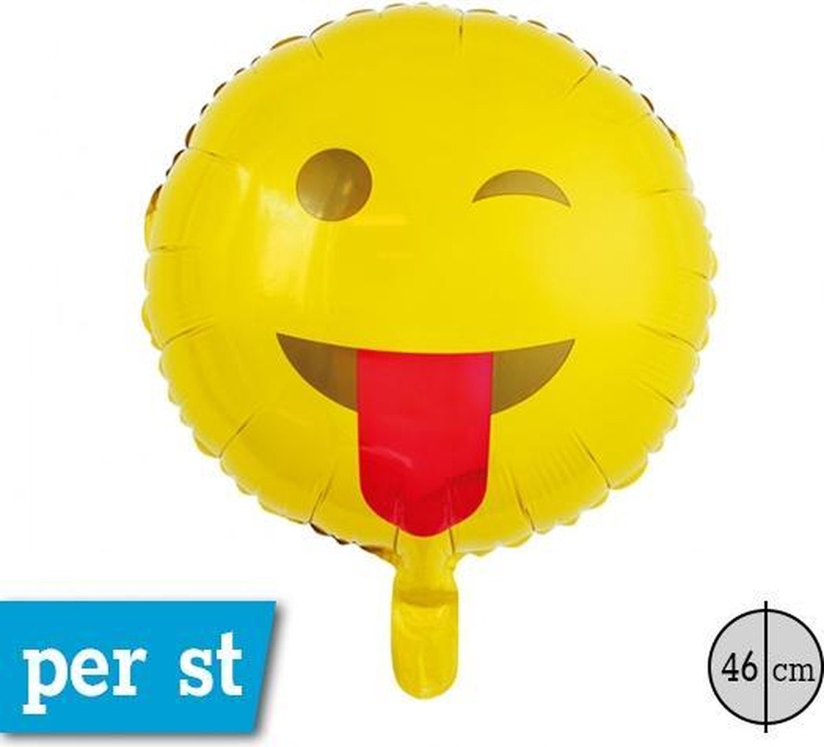 Wefiesta Folieballon Emoji Tong 46 Cm Geel