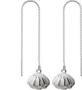 Zilveren oorhanger schelp met parel S925
