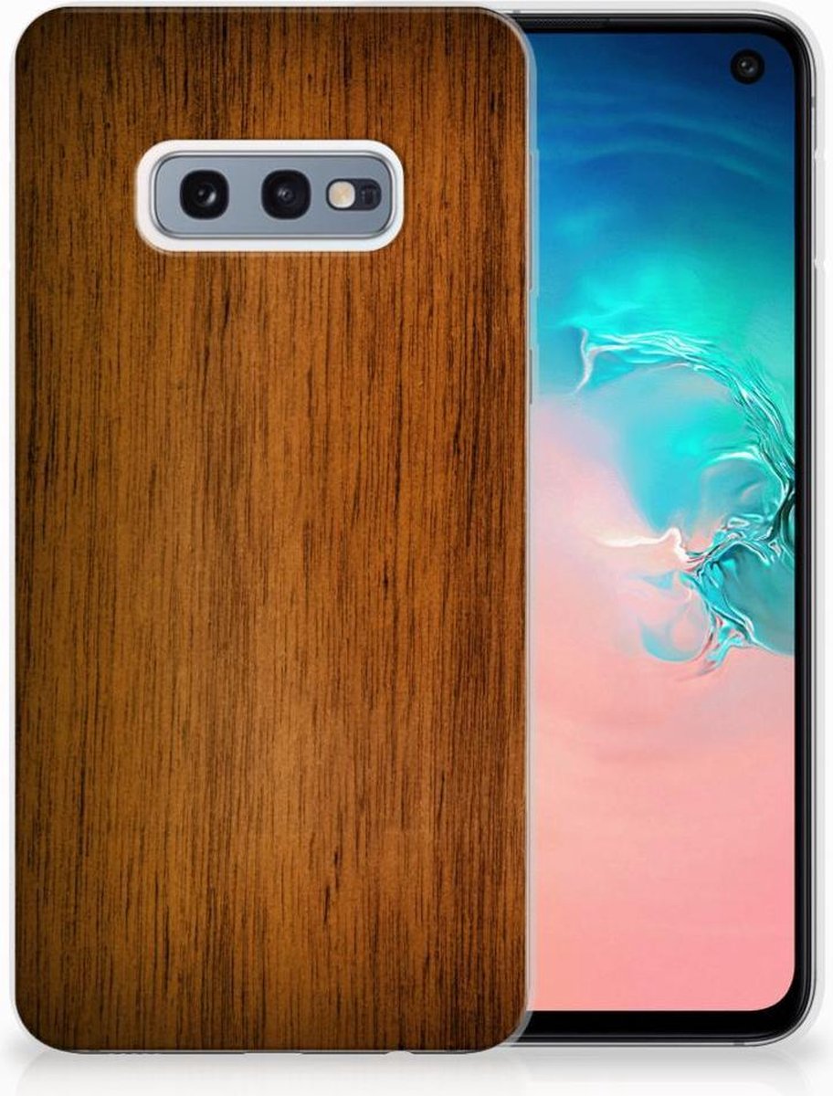 Samsung Galaxy S10e Bumper Hoesje Donker Hout