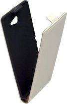Sony Xperia M2 Aqua Leder Flip Case hoesje Wit