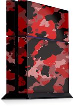 Playstation 4 Console Skin Camouflage Rood -Playstation 4 Console Sticker