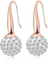 Fashion Favorite Roxi Zirkonia Bol Oorbellen | Shamballa Hangers | Rosekleurig | Zirkonia