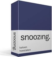 Snoozing - Katoen - Hoeslaken - Eenpersoons - 80x220 cm - Navy