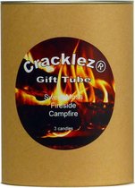 Cracklez® Geschenkset bruin met 3 knetter houtlont geur kaarsen naar keuze