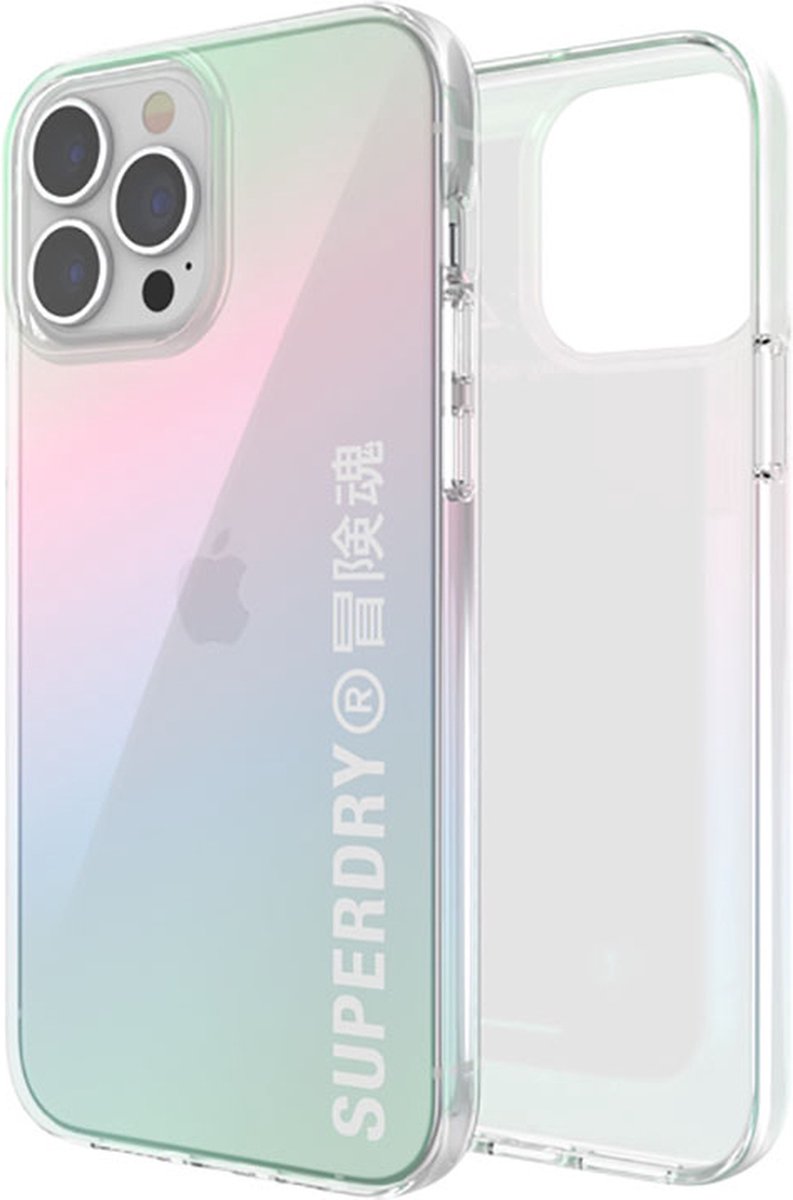 Superdry, Hoesje Geschikt voor Apple iPhone 13 Pro Max Collection Snap Case Clear in TPU, Meerkleurig