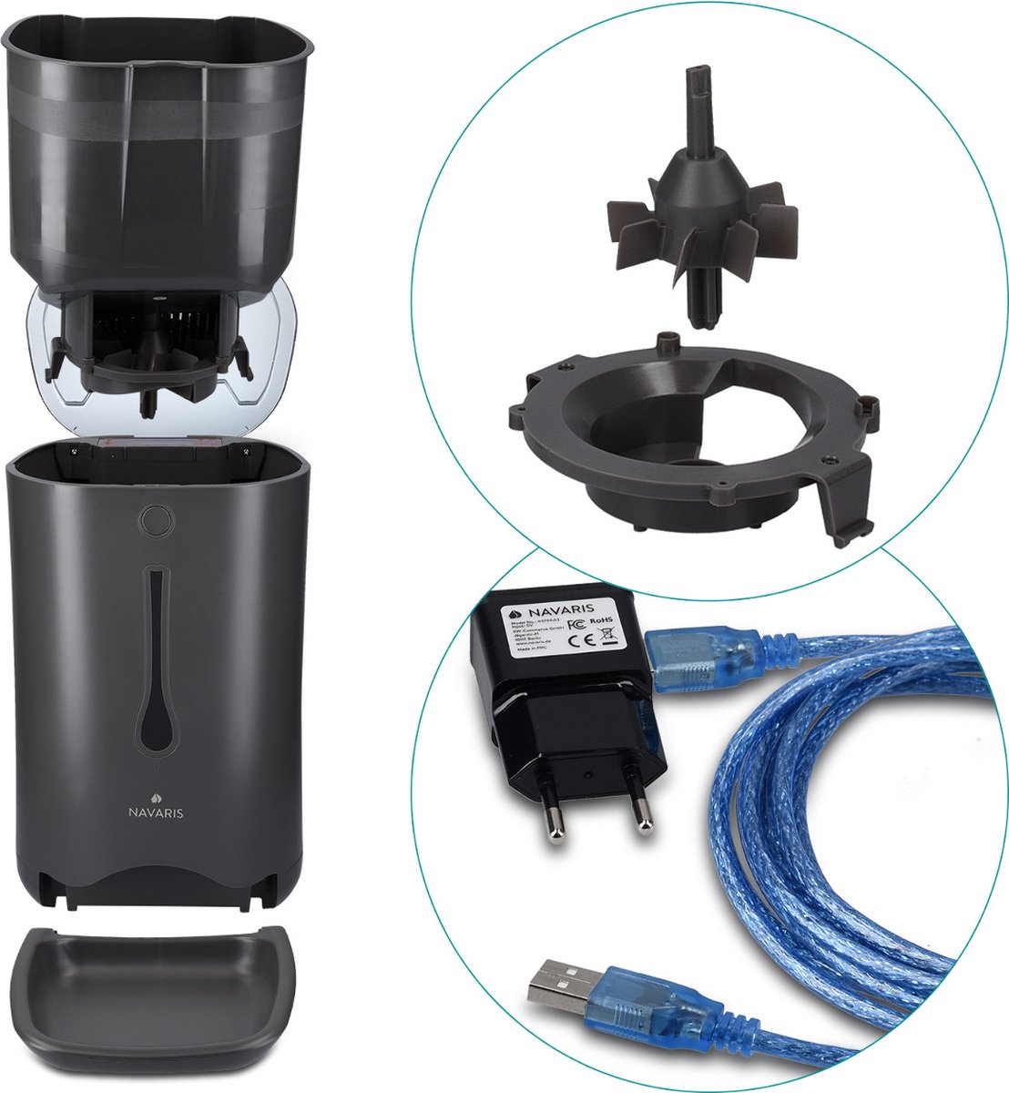 Navaris automatische voerbak voor huisdieren - Voerautomaat - 6 liter