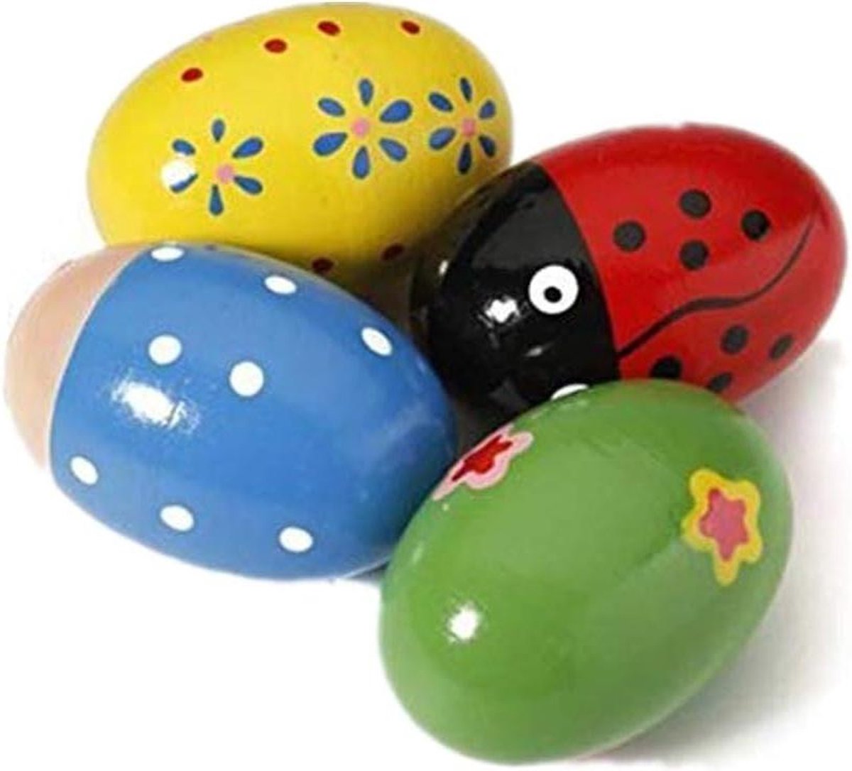 Houten Ei Shakers - Maracas Percussie Speelgoed voor Kinderen - 4 Stuks - Willekeurige Kleur