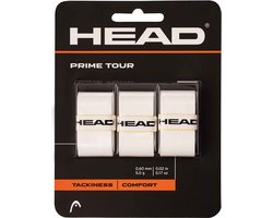 Head overgrip tennis Prime Tour wit - 3 stuks voor optimale grip.