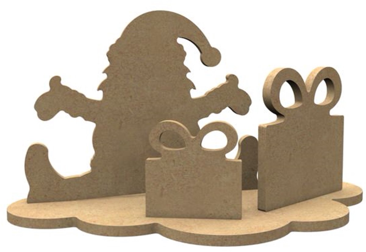 Gomille MDF figuren kerstman knutselset 24x13 cm decoratie.