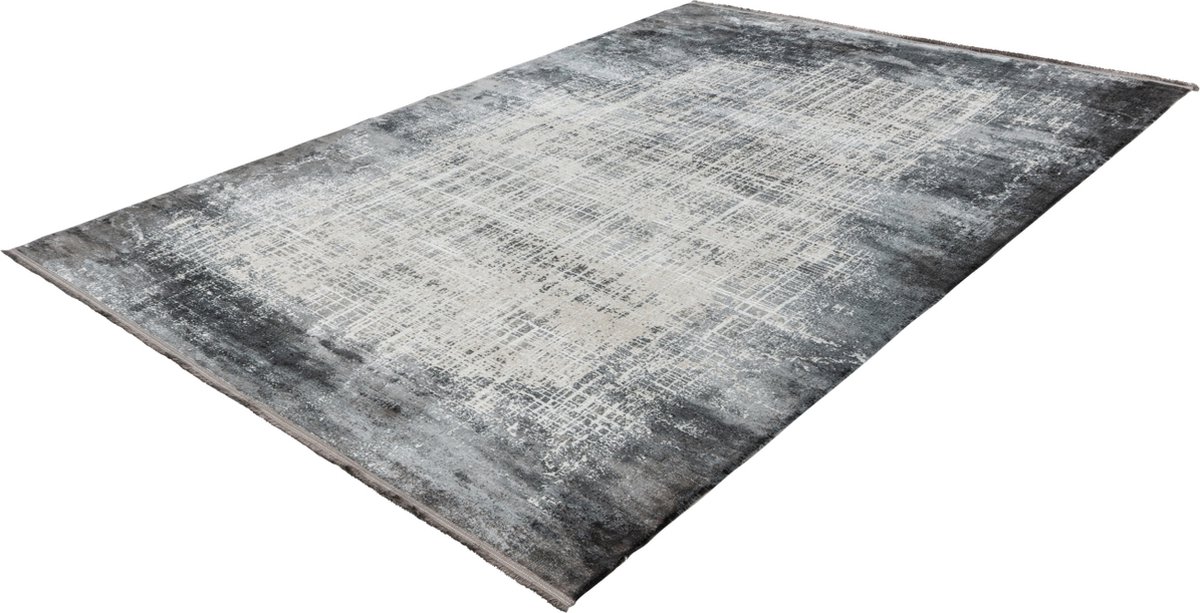 Pierre Cardin Elysee Lalee- Vintage - Super zacht - Shinny - acryl viscose - Vloerkleed – hotel sjiek - design tapijt fraai – modern designer Karpet - 80x150- Grijs silver