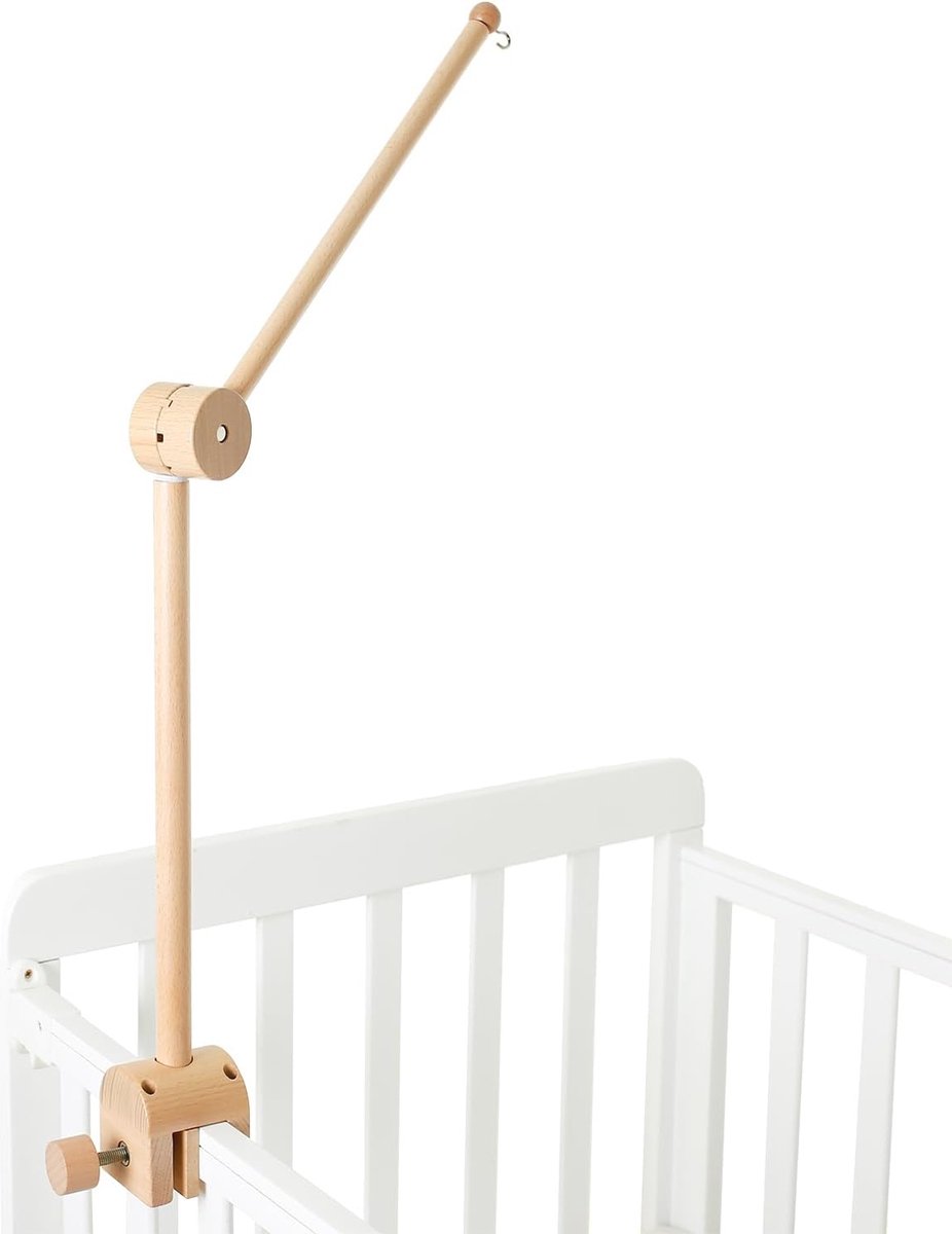 Goedkoopste 360 Graden Draaibare Baby Mobiel Houder Hout - Verstelbare Beugel voor Babybedje en Luiertafel - Speelgoed Ophangsysteem