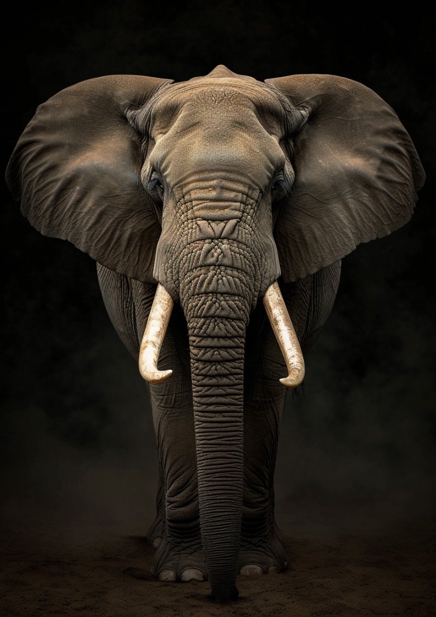 Glasschilderij 110x160cm Olifant