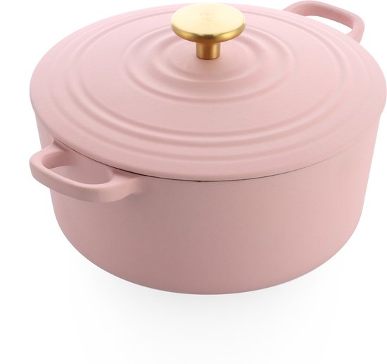 BK Bourgogne braadpan 24cm/4.2L Blush pink - gietijzer - inductie