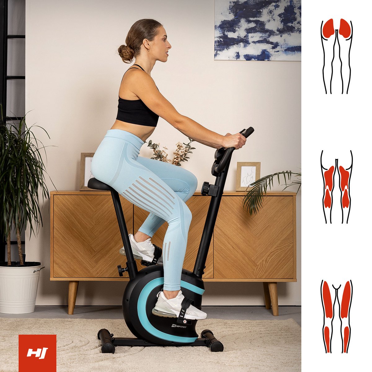 Hop-Sport Hometrainer HS-015H - Compacte Fitnessfiets voor - afbeelding 3