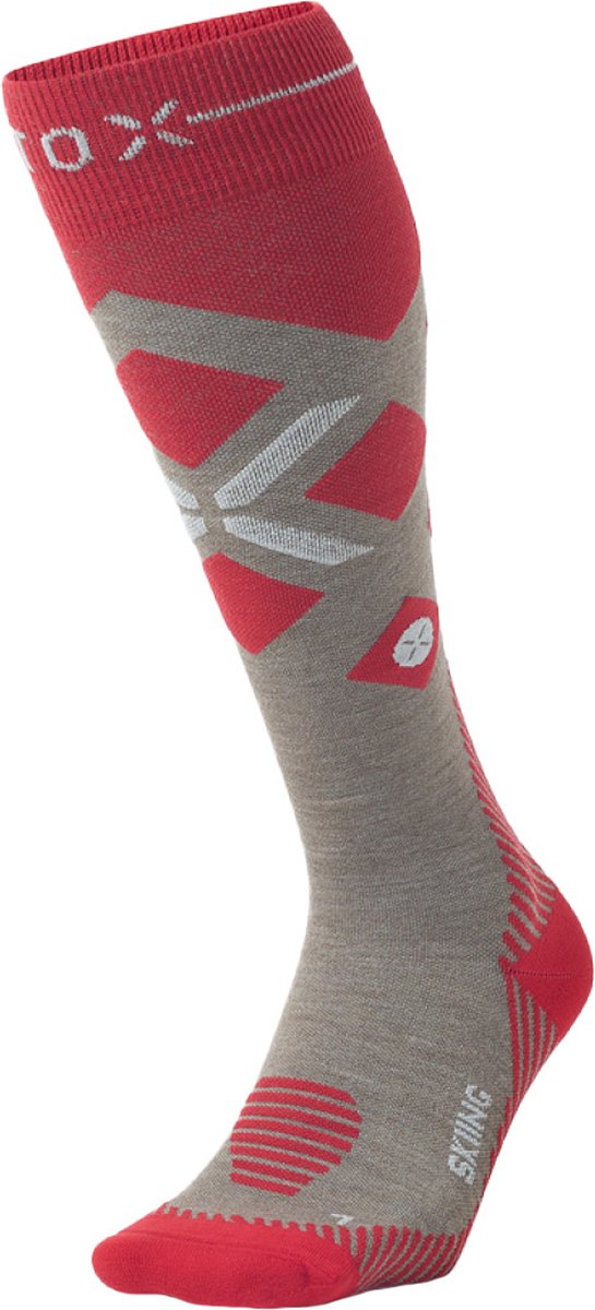STOX Energy Socks Skisokken Heren Compressiekousen Merino Wol Sokken Taupe Ski & Snowboard Compressie Sokken : 46-49 1 Paar Rood