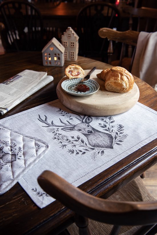 Clayre & Eef Manique 20x20 cm Beige Coton Cerf