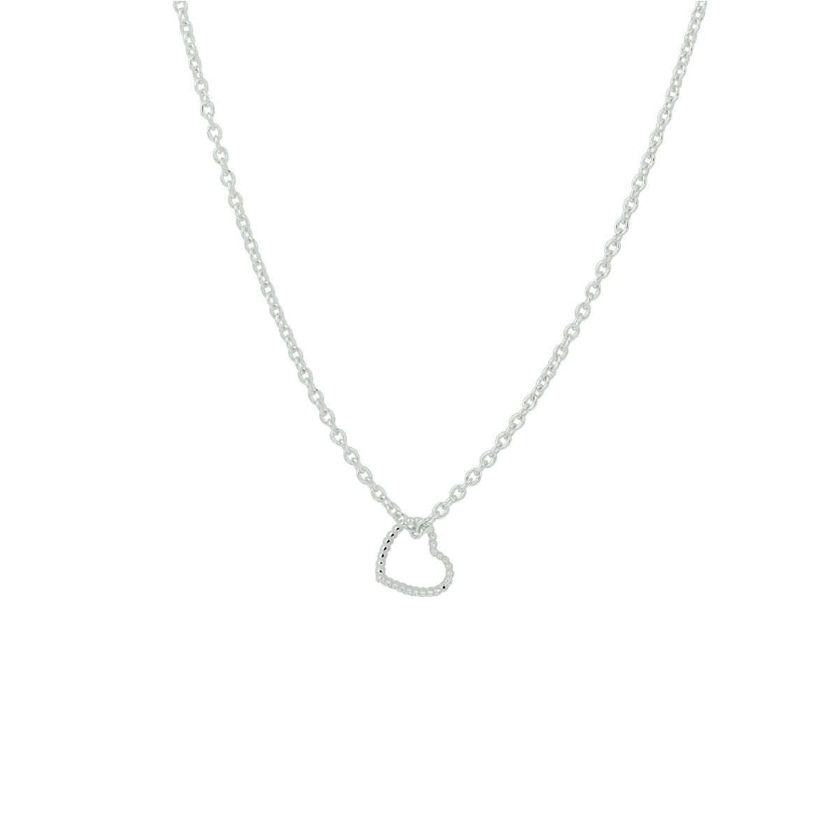 collier hart 40 - 42 - 44 cm zilver gerhodineerd