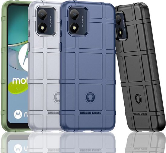 Coque Motorola Moto E13 - Coque en Shield TPU robuste - Zwart - Coque pour téléphone portable - Coque compatible avec : Motorola Moto E13