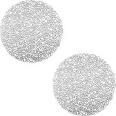 Selbro ® Elegante Zilverkleurige Ronde Placemats met Uniek Gebroken Bladpatroon voor Tafeldecoratie
