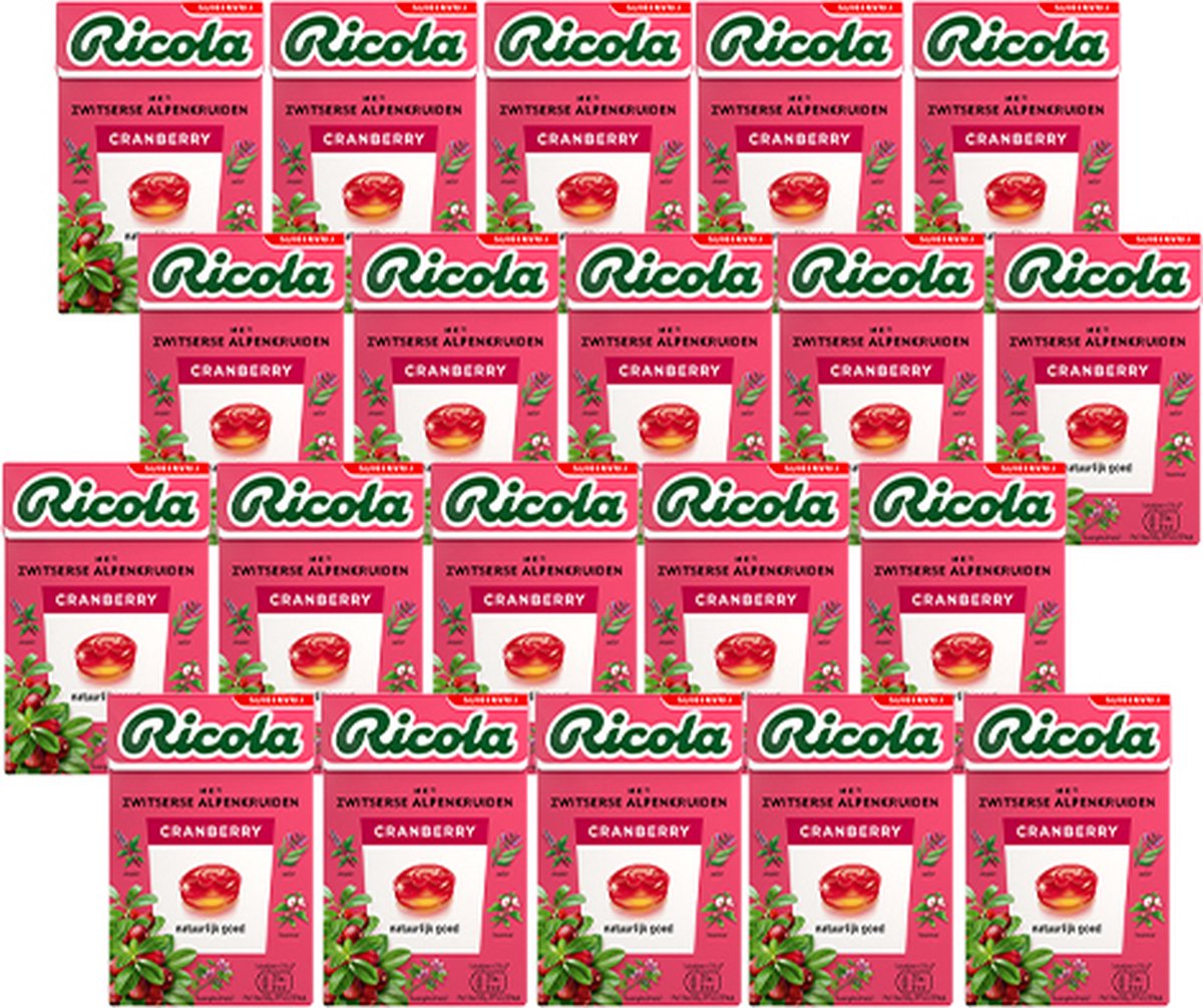Ricola - Cranberry Suikervrij - 20x 50g