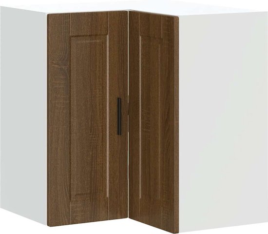 VidaXL Hoekkast Wit 25,5x25x80cm Bewerkt hout