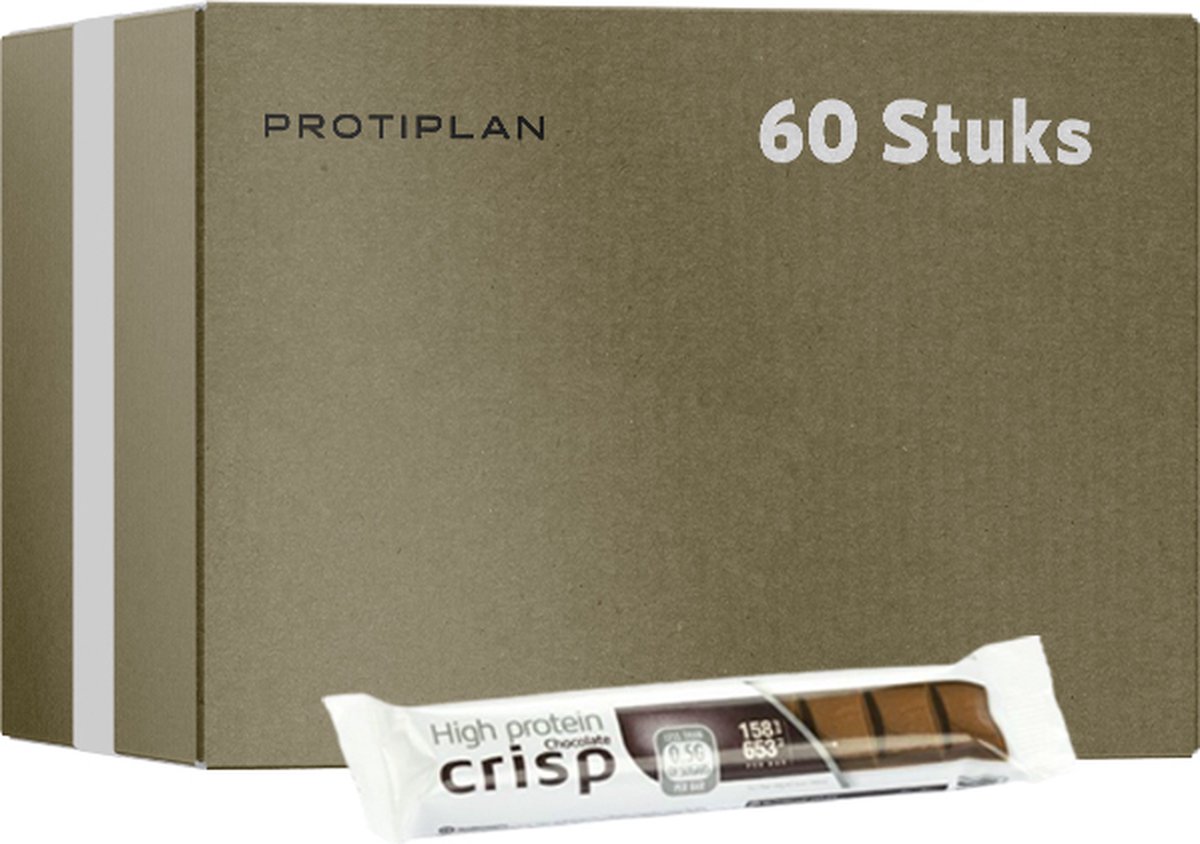 Protiplan | Bar Chocolate Crisp | 60 bars | 60 x 35 gram | Eiwitrepen | Koolhydraatarme sportvoeding | Afslanken met Proteïne repen