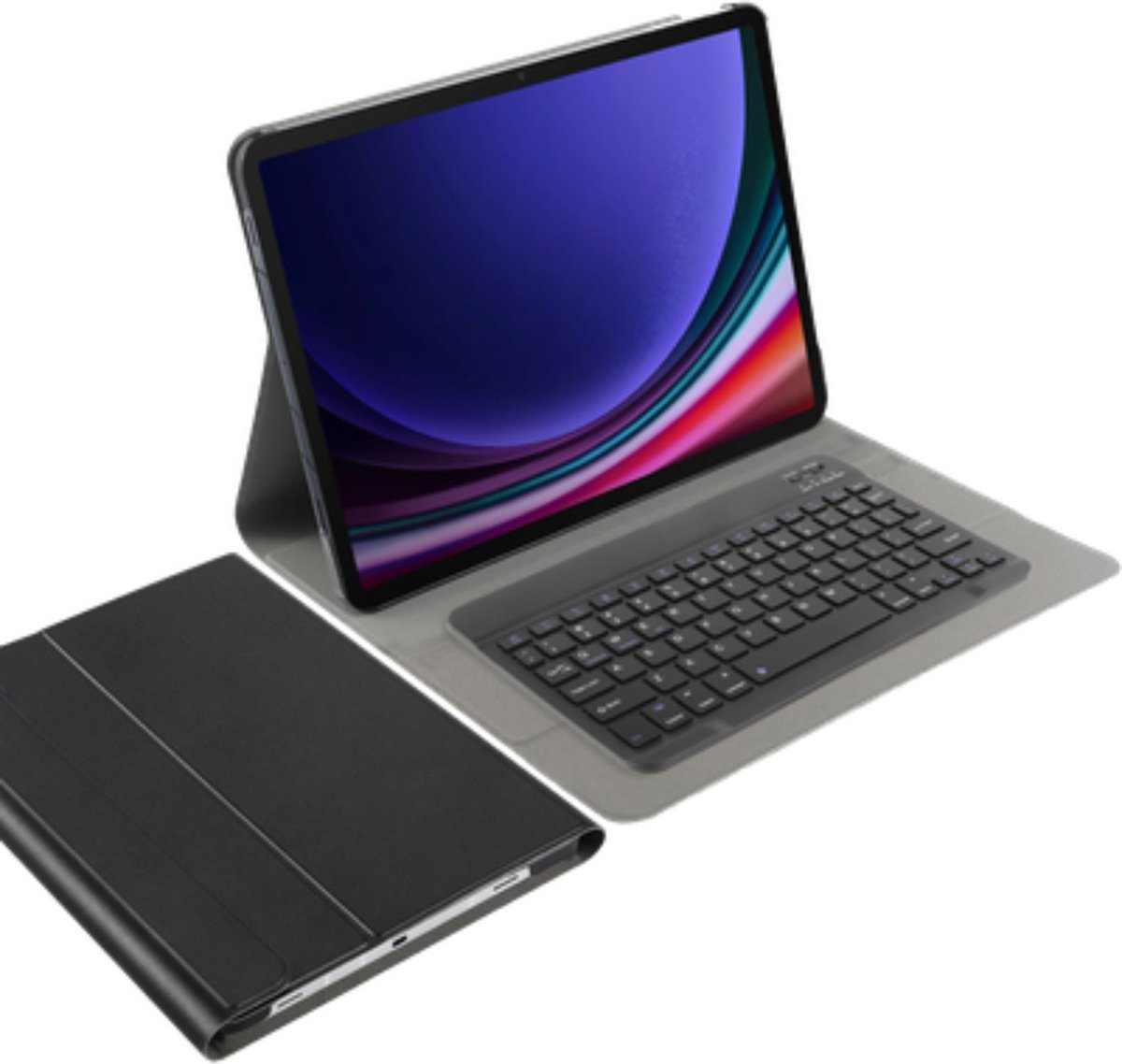 Just in Case tablet Hoes met Toetsenbord geschikt voor Samsung Galaxy Tab S10 Plus / Tab S9 FE Plus / Tab S9 Plus - QWERTY Bluetooth Keyboard Case - Zwart
