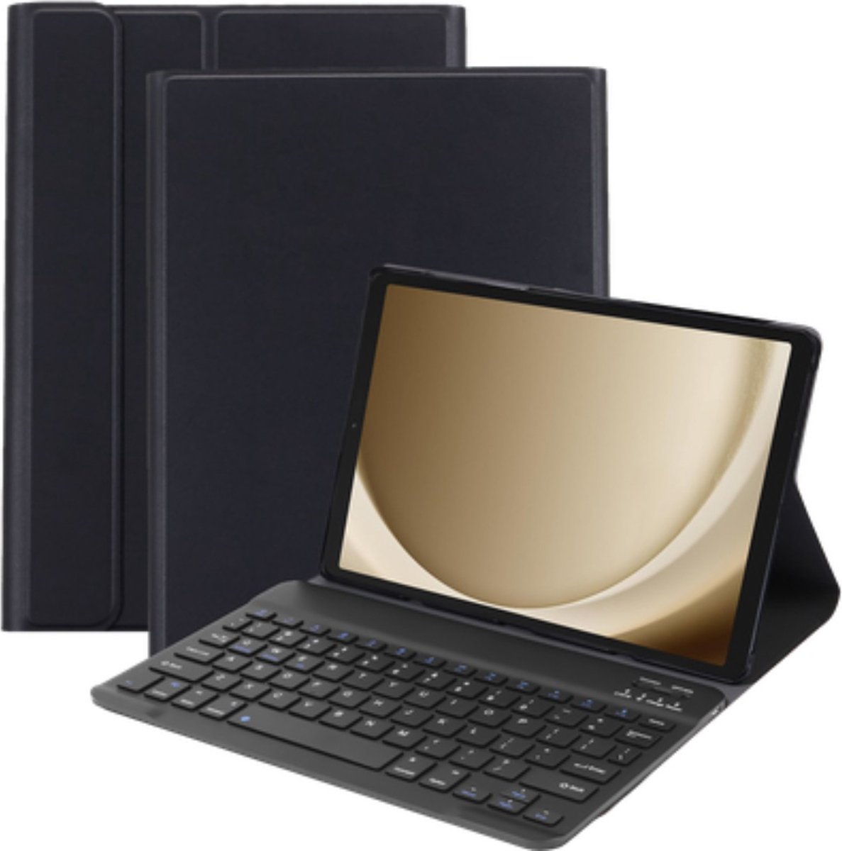 Just in Case tablet Hoes met Toetsenbord geschikt voor Samsung Galaxy Tab A9 - QWERTY Bluetooth Keyboard Case - Zwart