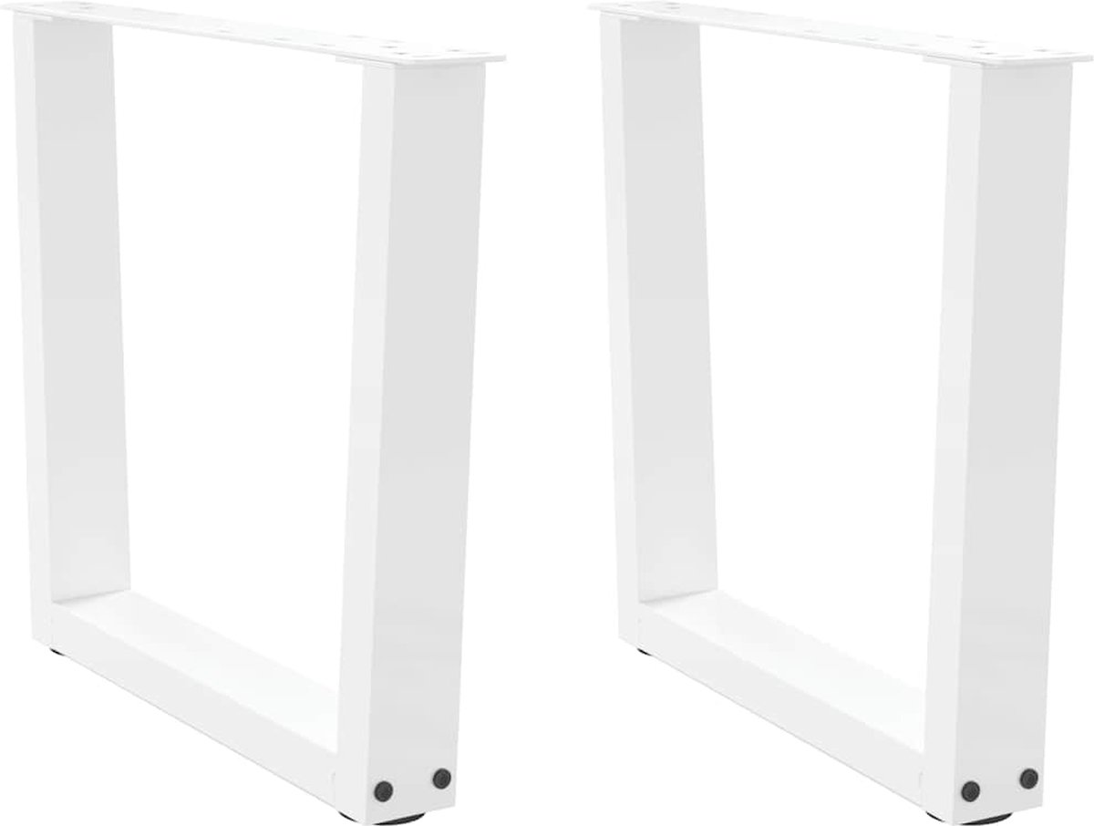 vidaXL Salontafelpoten - 2 - st - V-vormig - 50x(42-43,3) - cm - staal - wit
