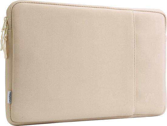 imoshion Laptop sleeve met vak - Laptop Hoes geschikt voor 15 / 15.3 / 15.6 / 16 / 16.2 inch - Sandstone