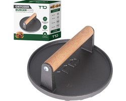 TTD® Hamburgerpers Gietijzer XL - Hamburgermaker Extra Zwaar - Hittebestendig - Strakke Grillgroeven - BBQ Accesoires - Barbecue Accessoires - Smash Burger - BBQ Gereedschap TTD® Hamburgerpers Gietijzer XL - Hamburgermaker Extra Zwaar - Hittebestendig - Strakke Grillgroeven - BBQ Accesoires - Barbecue Accessoires - Smash Burger - BBQ Gereedschap