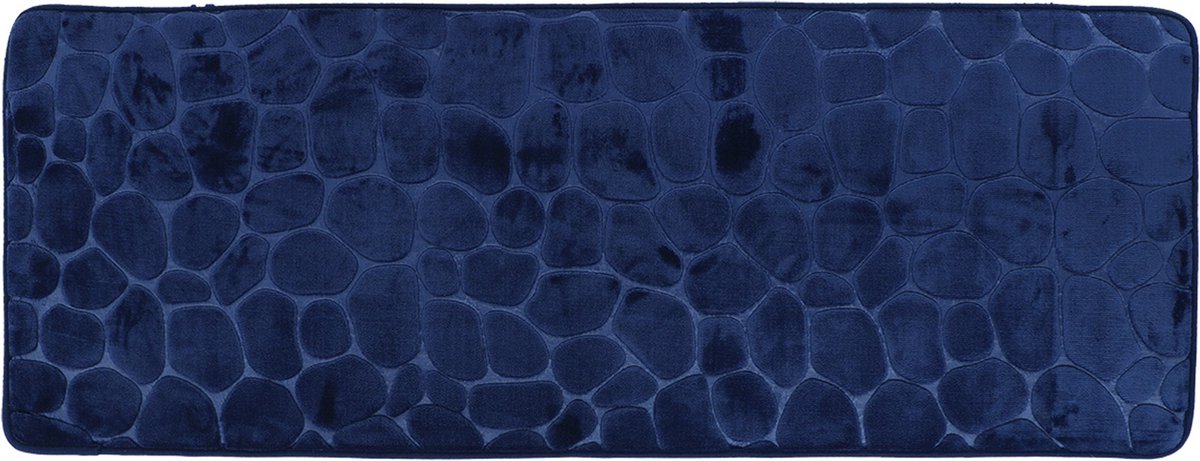 Tendance Badmat Pebble - Memory Foam - extra lang - donkerblauw - 45 x 120 cm - antislip - badkamer
