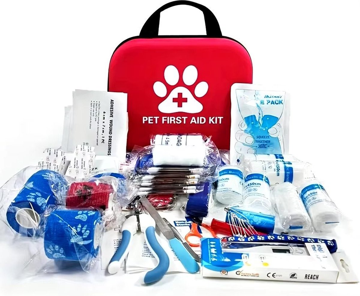 Goedkoopste PawCare TravelPro - EHBO Kit Voor Huisdieren - 61 Stuks - Compact & Draagbaar - Voor Reizen, Kamperen en Noodsituaties