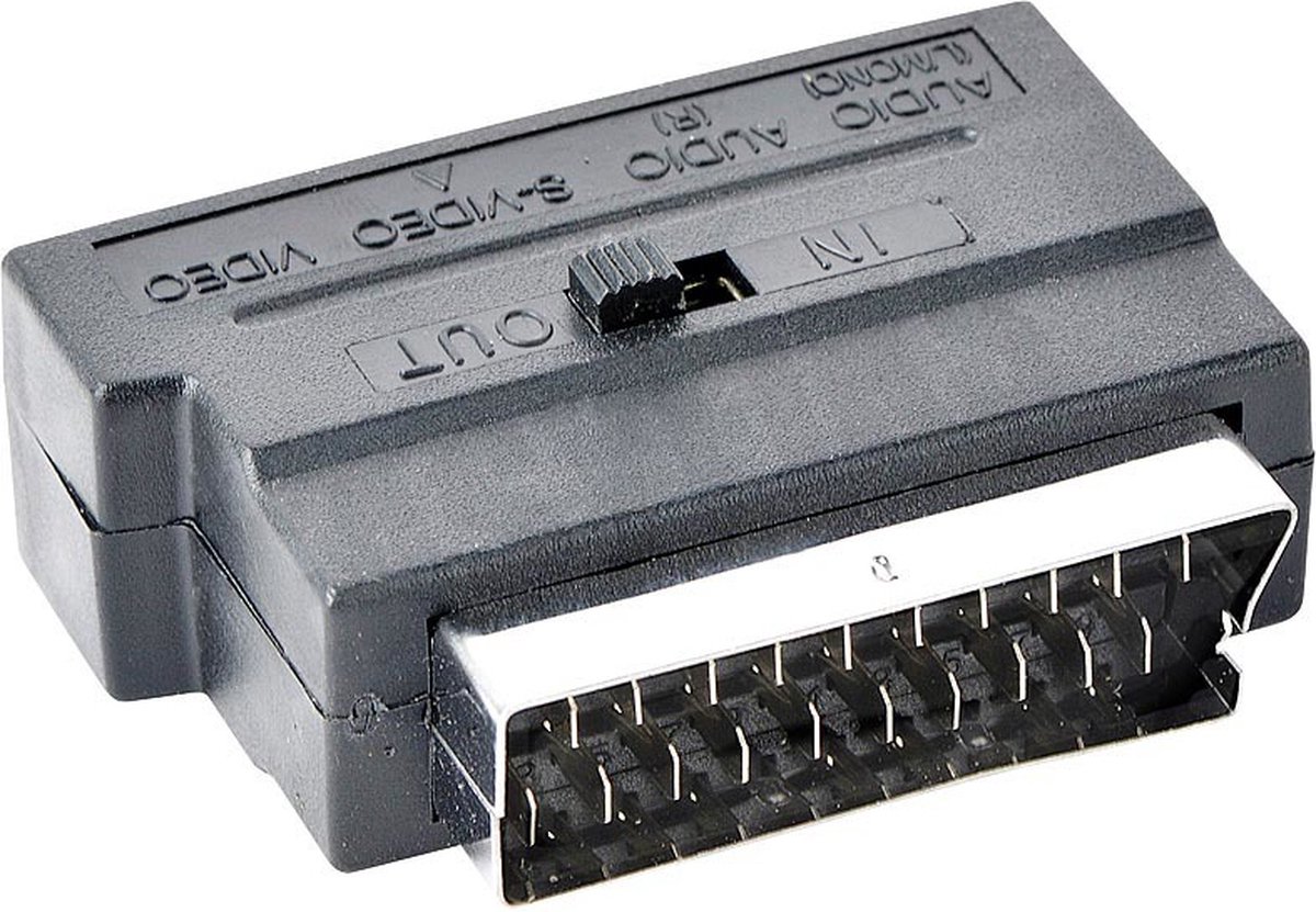 Easyfiks Scart Adapter Scart Male - 3x Tulp Contra RCA Female + 1x S-VHS Contra