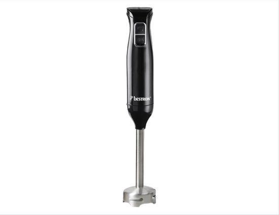 Bestron Staafmixer, incl. 2 Snelheden & ergonomisch Handgreep, afneembare Staaf, vatwassergeschickt, 250 Watt, ASM250Z, kleur: Zwart / rvs
