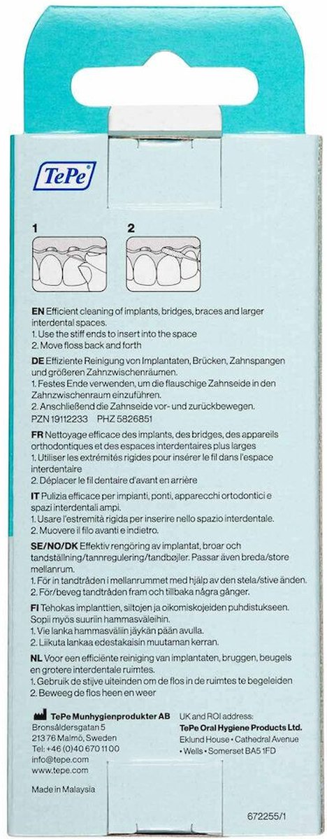 6x TePe Bridge & Implant Floss 30 stuks