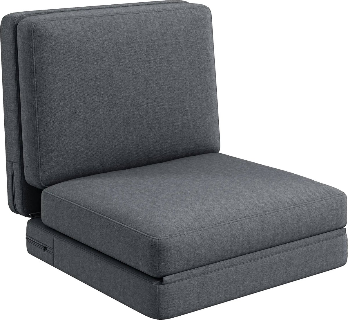 Slaapstoel - Uitklapbaar - Slaapbank - Logeerbed - Zetelbed - Slaapfauteuil - Vouwbed - 1 persoons - Zeer comfortabel - Donkergrijs