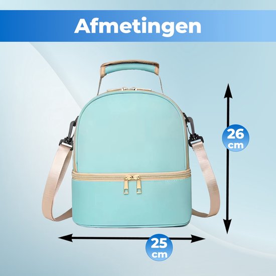 Joyful Parenting Kolftas met koelelementen - 2 Compartimenten - Moedermelk Koeltas - Kolf Tas - Kraamcadeau van Joyful Parenting — afbeelding 4