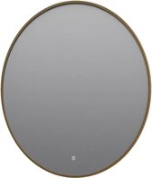 Miroir de salle de bain rond Mauri cuivre avec chauffage, éclairage LED et capteur tactile 80x80cm