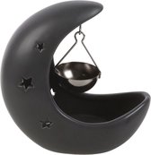 Something Different - Black Crescent Moon Hanging Oil Burner Oliebrander - Zwart