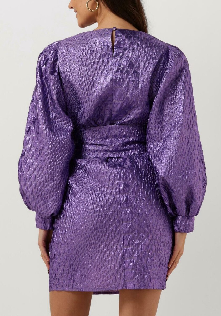 GORGLITTER Nauwsluitende jurk voor dames, elegante schoudervrije jurk met lange mouwen, jurk met ruches, sexy mini-jurk, kort, zwart, L
